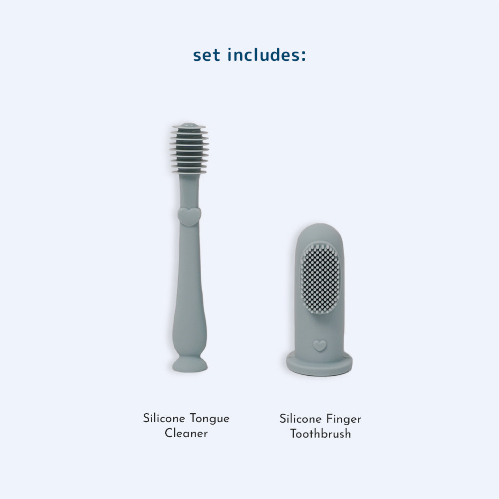 baby oral cleaning kit (2 piece set, 3 colours)