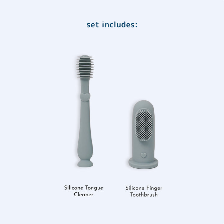 baby oral cleaning kit (2 piece set, 3 colours)