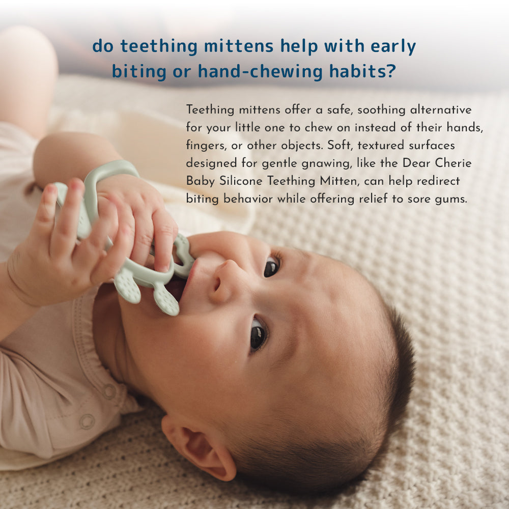 easy grip baby silicone teething mitten (3 colours)