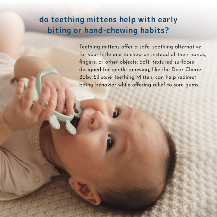 easy grip baby silicone teething mitten (3 colours)